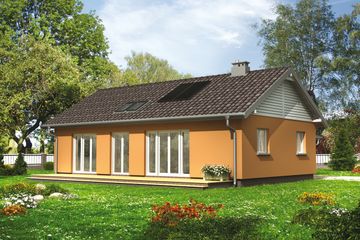  Projekt domu Żuczek Eko - murowana – beton komórkowy (KRD1918) - projekt domu parterowego - Zdjęcie 1