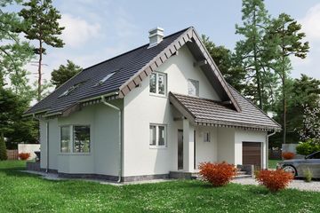  Projekt domu Mlecz Alfa (1048) (KRD1925) - projekt domu parterowego z poddaszem - Zdjęcie 1