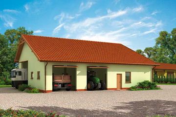  Projekt budynku gospodarczego G232 budynek gospodarczy (SLN2008) - projekt budynku parterowego - Zdjęcie 1