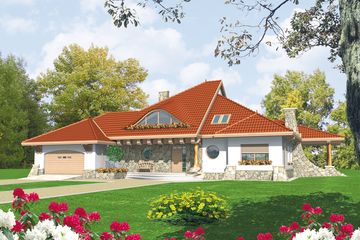  Projekt domu Gustaw G2 (WRC1612) - projekt domu parterowego z poddaszem - Zdjęcie 1