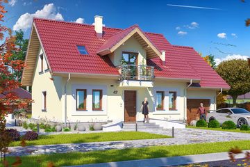  Projekt domu Bianka (WOE1037) - projekt domu parterowego z poddaszem - Zdjęcie 1