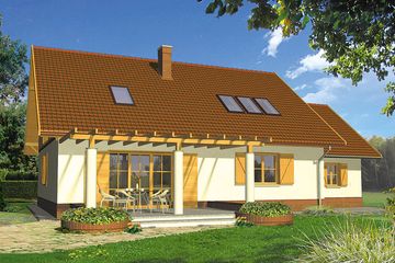  Projekt domu Piwonia Nova (WRH1167) - projekt domu parterowego z poddaszem - Zdjęcie 1