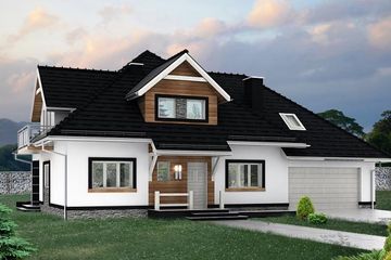  Projekt domu HG-I6 (KRM1062) - projekt domu parterowego z poddaszem - Zdjęcie 1