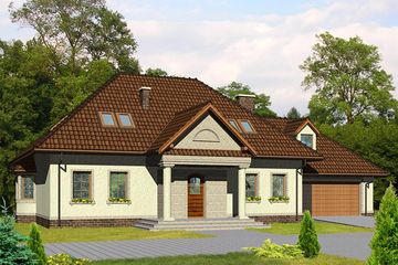  Projekt domu HG-I11 (KRM1064) - projekt domu parterowego z poddaszem - Zdjęcie 1