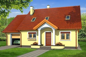  Projekt domu Sandra A garaż PS (WRD1938) - projekt domu parterowego z poddaszem - Zdjęcie 1