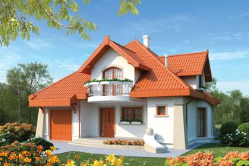  Projekt domu Karmina G1 (WRC1588) - projekt domu parterowego z poddaszem - Zdjęcie 1