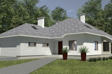  Projekt domu DJ 077 (WAM1042) - projekt domu parterowego z poddaszem - Zdjęcie 1
