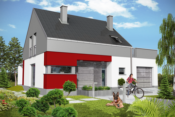  Projekt domu Olivier z garażem 1-st. [A] (WRF1443) - projekt domu parterowego z poddaszem - Zdjęcie 1