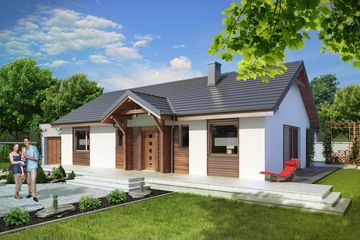  Projekt domu Filipek II z garażem 1-st. [A] (WRF1444) - projekt domu parterowego - Zdjęcie 1