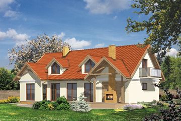  Projekt domu WB-3947 (KRA1146) - projekt domu parterowego z poddaszem - Zdjęcie 1