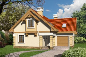  Projekt domu Bursztyn (WRN1000) - projekt domu parterowego z poddaszem - Zdjęcie 1