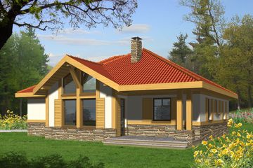  Projekt domu Granit bez garażu (WRN1002) - projekt domu parterowego - Zdjęcie 1