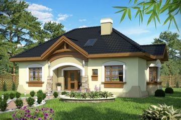  Projekt domu Amelia bez garażu [B] (WRF1033) - projekt domu parterowego z poddaszem - Zdjęcie 1