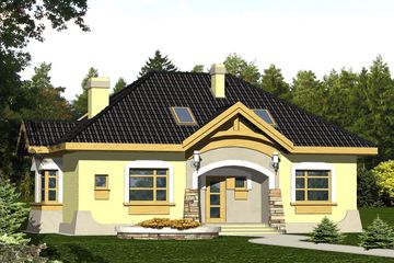  Projekt domu Amelia II bez garażu [B] (WRF1034) - projekt domu parterowego z poddaszem - Zdjęcie 1