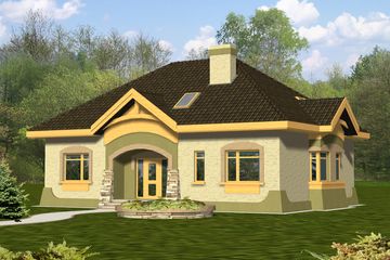  Projekt domu Amelia III bez garażu [B] (WRF1035) - projekt domu parterowego z poddaszem - Zdjęcie 1