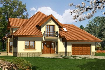  Projekt domu Meritum (WRN1138) - projekt domu parterowego z poddaszem - Zdjęcie 1