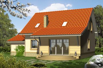  Projekt domu Epizod z garażem 1 stanowiskowym (WRN1142) - projekt domu parterowego z poddaszem - Zdjęcie 2