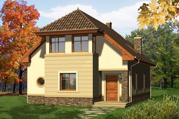  Projekt domu Opera z garażem jednostanowiskowym (WRN1145) - projekt domu parterowego z poddaszem - Zdjęcie 3
