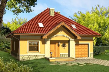  Projekt domu Papirus (WRN1150) - projekt domu parterowego z poddaszem - Zdjęcie 1