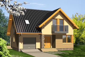  Projekt domu Pasjans (WRN1151) - projekt domu parterowego z poddaszem - Zdjęcie 1