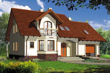  Projekt domu Diuna mix (WRH1069) - projekt domu parterowego z poddaszem - Zdjęcie 1