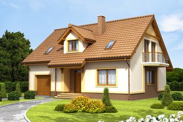  Projekt domu Marcepan (WOF1000) - projekt domu parterowego z poddaszem - Zdjęcie 1