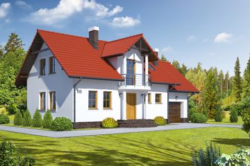  Projekt domu Mirów 1 (KRP1420) - projekt domu parterowego z poddaszem - Zdjęcie 1