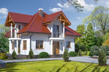  Projekt domu Borków mały 3 (KRP1421) - projekt domu parterowego z poddaszem - Zdjęcie 1