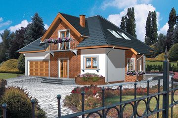  Projekt domu AB-038 (WOC1002) - projekt domu parterowego z poddaszem - Zdjęcie 1