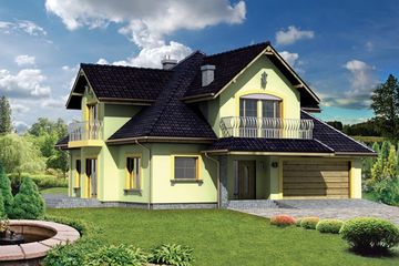  Projekt domu AB-043 (WOC1003) - projekt domu parterowego z poddaszem - Zdjęcie 1