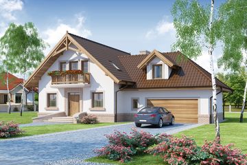  Projekt domu Diuk 2 (WRW1159) - projekt domu parterowego z poddaszem - Zdjęcie 1