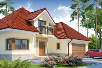  Projekt domu Flawia 2 (WRW1160) - projekt domu parterowego z poddaszem - Zdjęcie 1