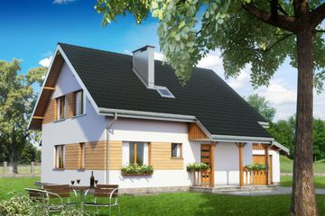  Projekt domu Pod Lipą (959) (KRD2425) - projekt domu parterowego z poddaszem - Zdjęcie 1