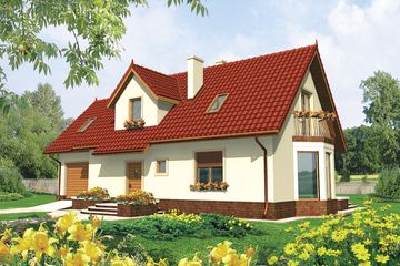  Projekt domu Megi G1 (z piwnicą) (WRC1021) - projekt domu parterowego z poddaszem - Zdjęcie 1