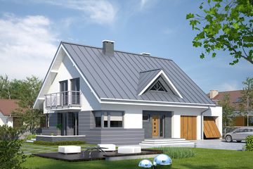  Projekt domu Meteor 3 (BSA1878) - projekt domu parterowego z poddaszem - Zdjęcie 1