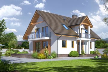 Projekt domu Jaworze 3 (KRP1489) - projekt domu parterowego z poddaszem - Zdjęcie 1