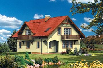  Projekt domu WB-0021 (KRA3572) - projekt domu parterowego z poddaszem - Zdjęcie 1