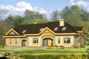  Projekt domu Amelia IV z garażem 2-st. [A] (WRF1036) - projekt domu parterowego z poddaszem - Zdjęcie 1