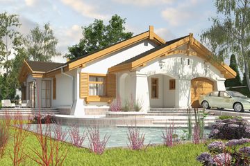  Projekt domu Anielka II z garażem 1-st. [A] (WRF1038) - projekt domu parterowego - Zdjęcie 1