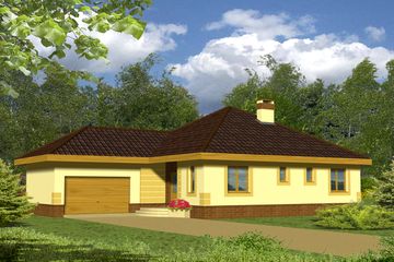  Projekt domu Beata II z garażem 2-st. [A] (WRF1044) - projekt domu parterowego - Zdjęcie 1