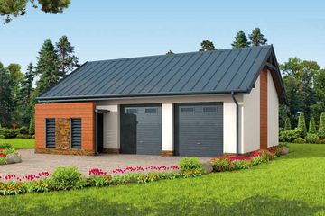  Projekt garażu G279 garaż dwustanowiskowy z pomieszczeniem gospodarczym (SLN1344) - projekt garażu parterowego - Zdjęcie 1