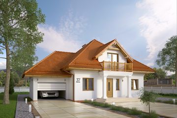  Projekt domu Wilga (BSA1330) - projekt domu parterowego z poddaszem - Zdjęcie 1