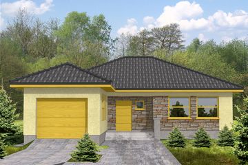  Projekt domu Aleksandra z garażem 1-st. [A] (WRF1273) - projekt domu parterowego - Zdjęcie 1