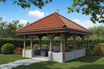  Projekt grilla / wędzarni Grill ogrodowy GR02 (KRH1311) - projekt grilla parterowego - Zdjęcie 1