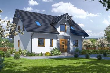  Projekt domu Miechów e5 (KRP1497) - projekt domu parterowego z poddaszem - Zdjęcie 1