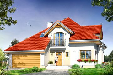  Projekt domu Amadeusz (WAH1277) - projekt domu parterowego z poddaszem - Zdjęcie 1