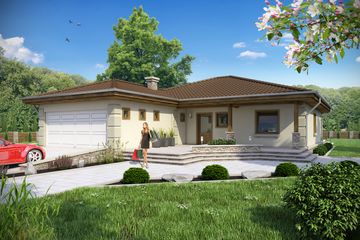  Projekt domu Cyrus II z garażem 2-st. [A] (WRF1053) - projekt domu parterowego - Zdjęcie 1