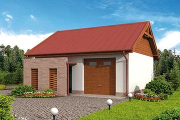  Projekt garażu G276 garaż jednostanowiskowy z pomieszczeniem gospodarczym (SLN1353) - projekt garażu parterowego - Zdjęcie 1