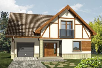  Projekt domu Arkady (WRN1178) - projekt domu parterowego z poddaszem - Zdjęcie 1