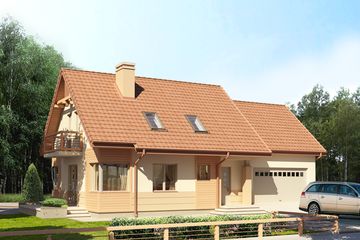  Projekt domu Guliwer 2G+ (BSB1045) - projekt domu parterowego z poddaszem - Zdjęcie 1